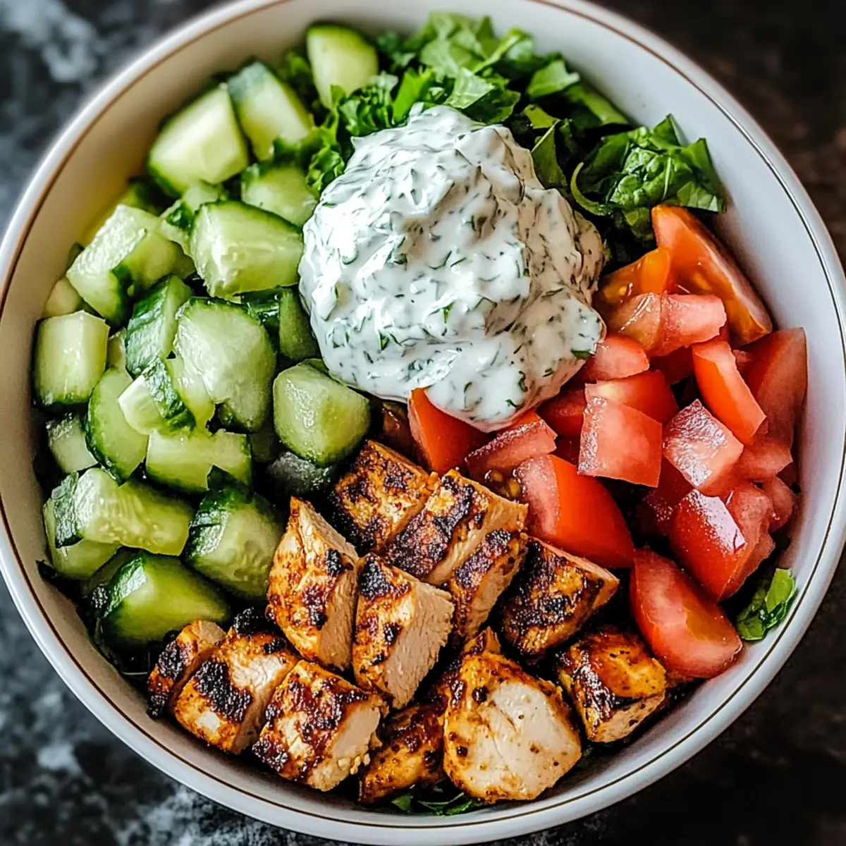 Delicious Chicken Gyro Bowls with Creamy Tzatziki Sauce