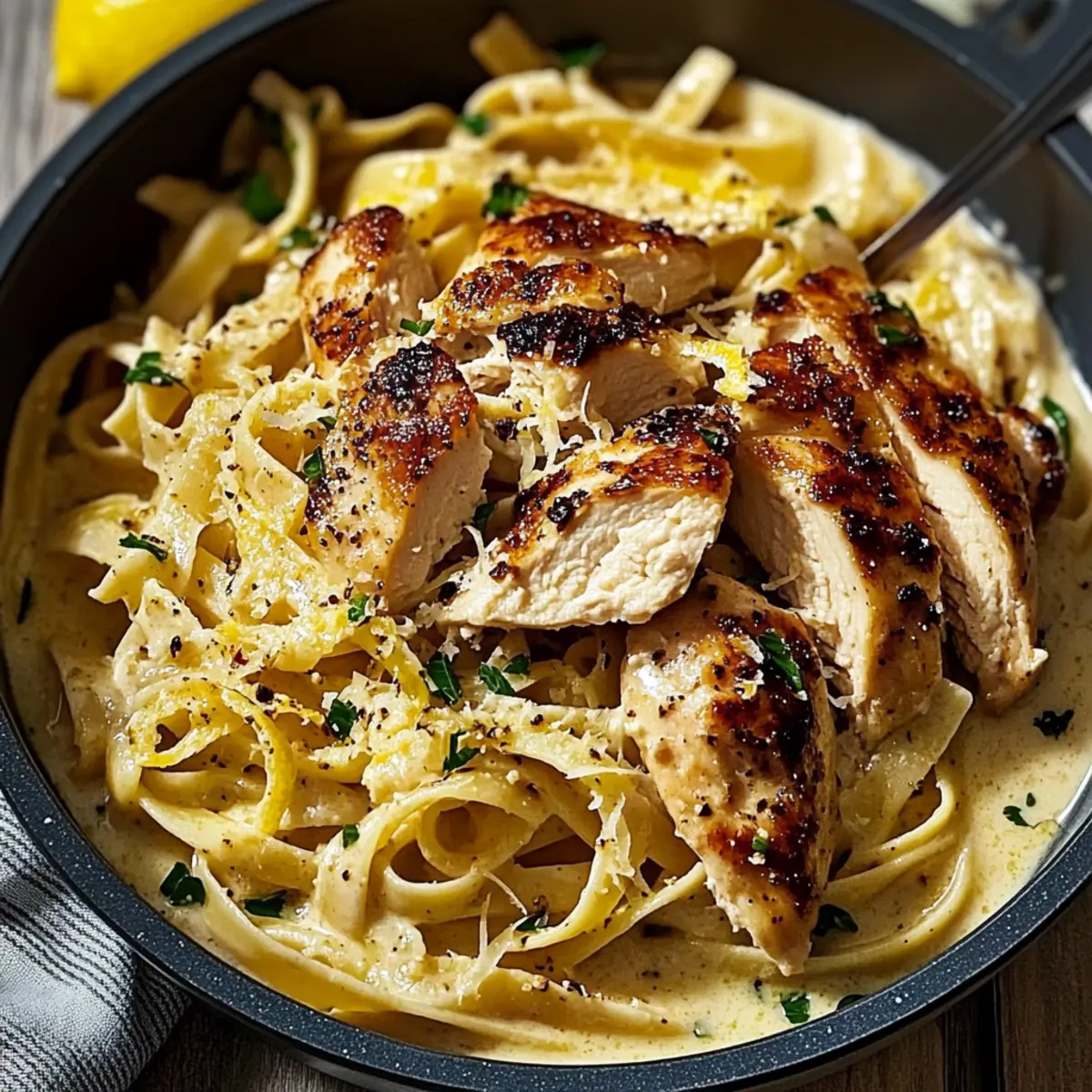 Creamy Lemon Chicken Pasta – A Cozy Dinner Delight