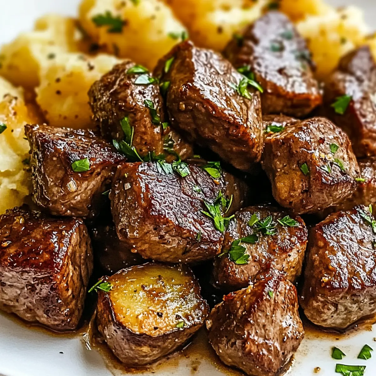 Garlic Butter Steak Bites and Potatoes for a Cozy Dinner
