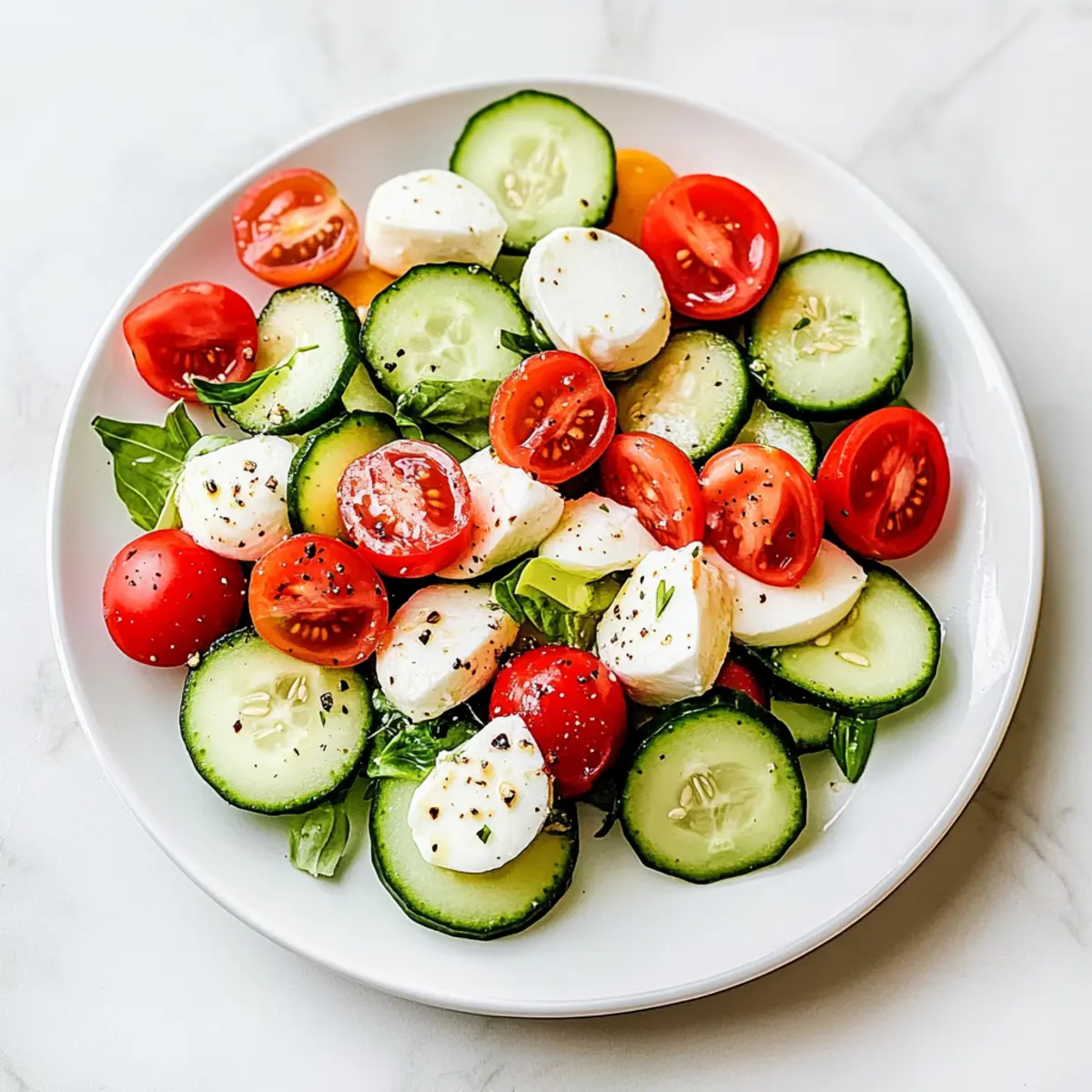 Refreshing Cucumber Caprese Salad for Hot Summer Days