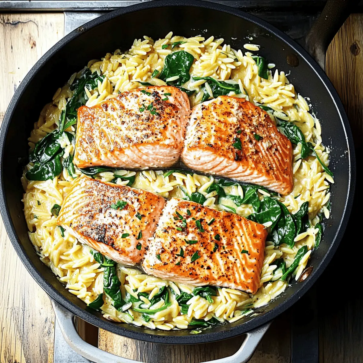 Savory Salmon with Lemon Orzo: A Quick Family-Friendly Feast