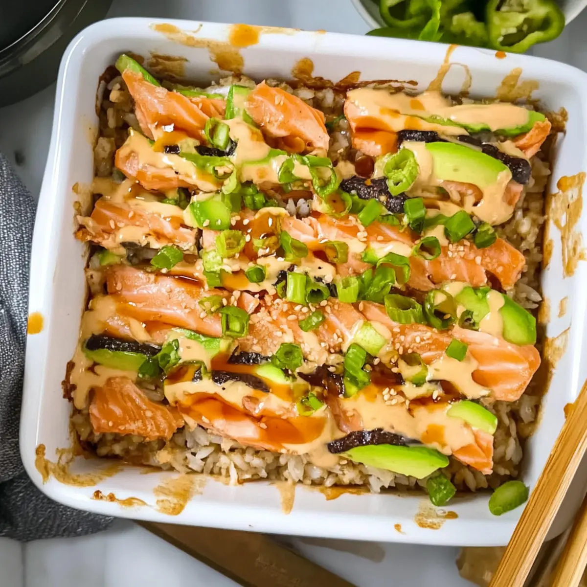 Cozy Up with This Delicious Salmon Sushi Bake Recipe