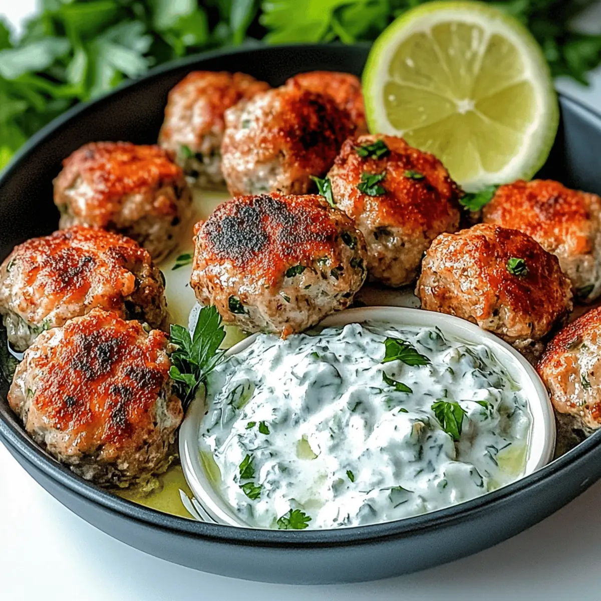 Delicious Chicken Meatballs with Tzatziki in 40 Minutes