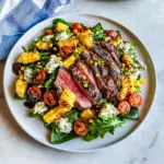 Balsamic Steak Gorgonzola Salad with Grilled Corn