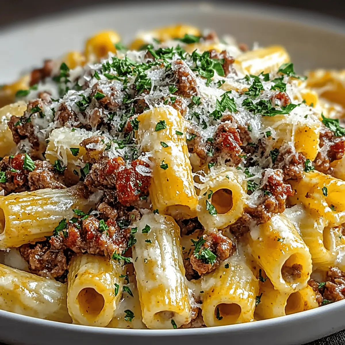 Creamy Parmesan Beef Rigatoni That's Comfort Food Bliss
