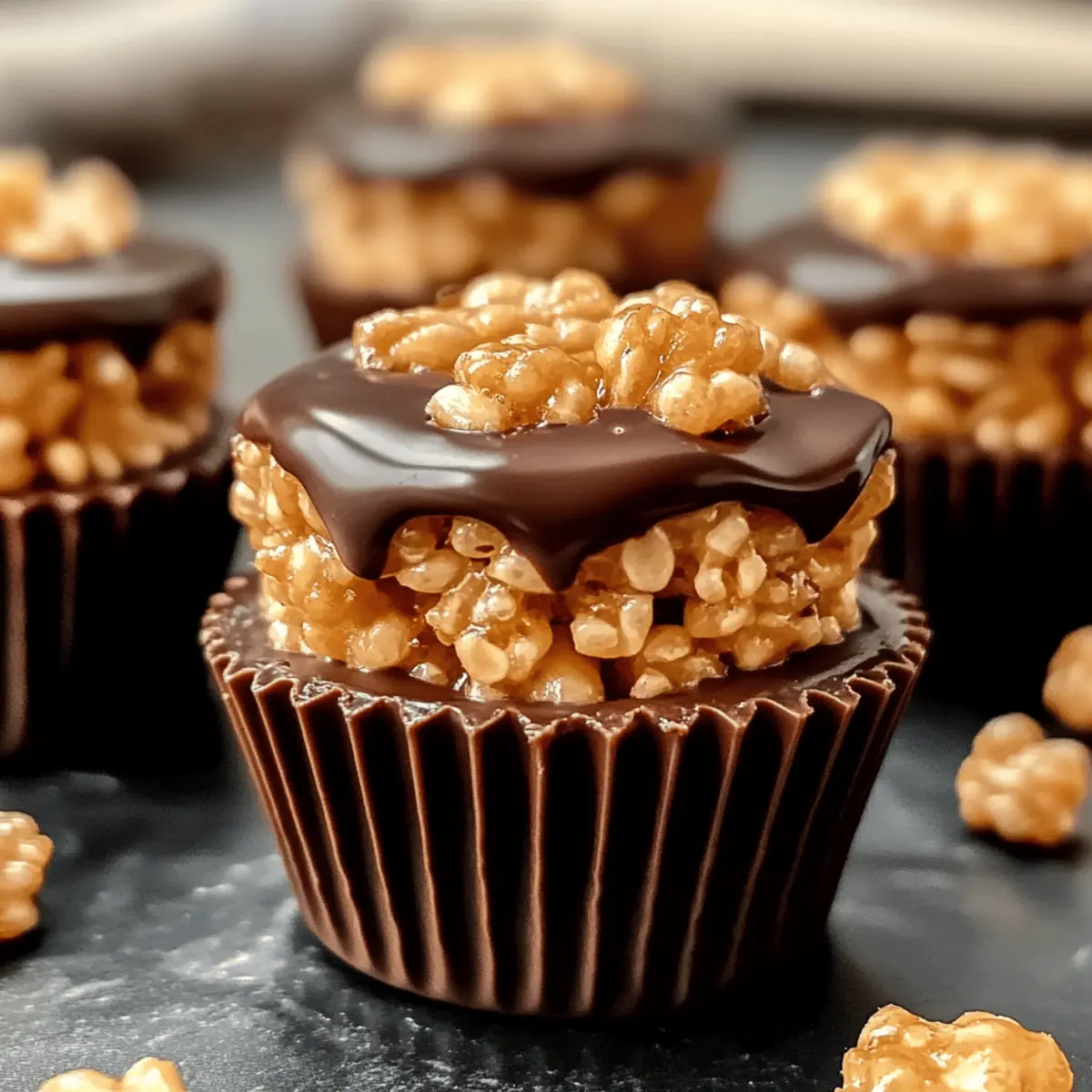 Chocolate Peanut Butter Rice Krispie Cups: No-Bake Delight