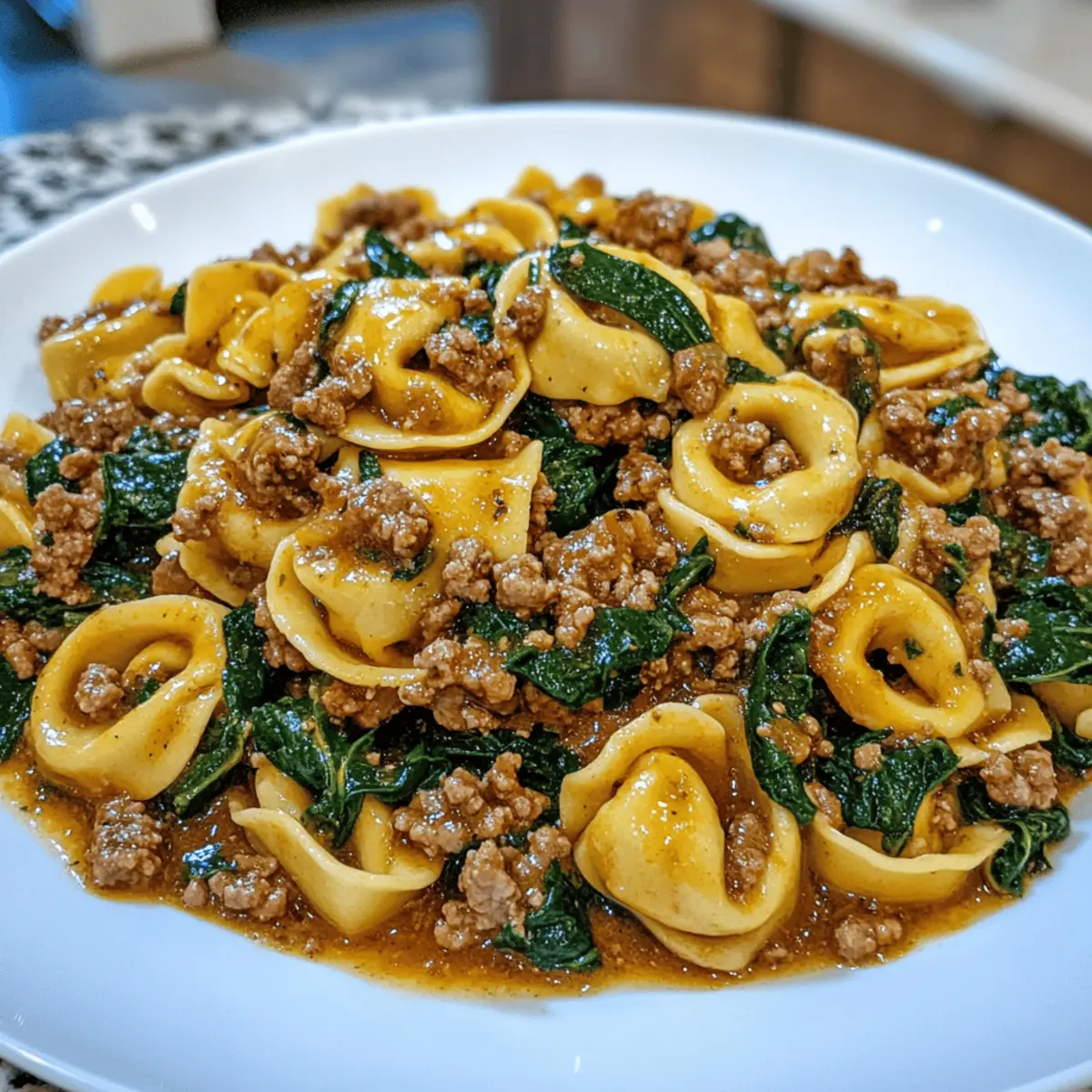 Garlic Butter Beef and Spinach Tortellini in Just 30 Minutes