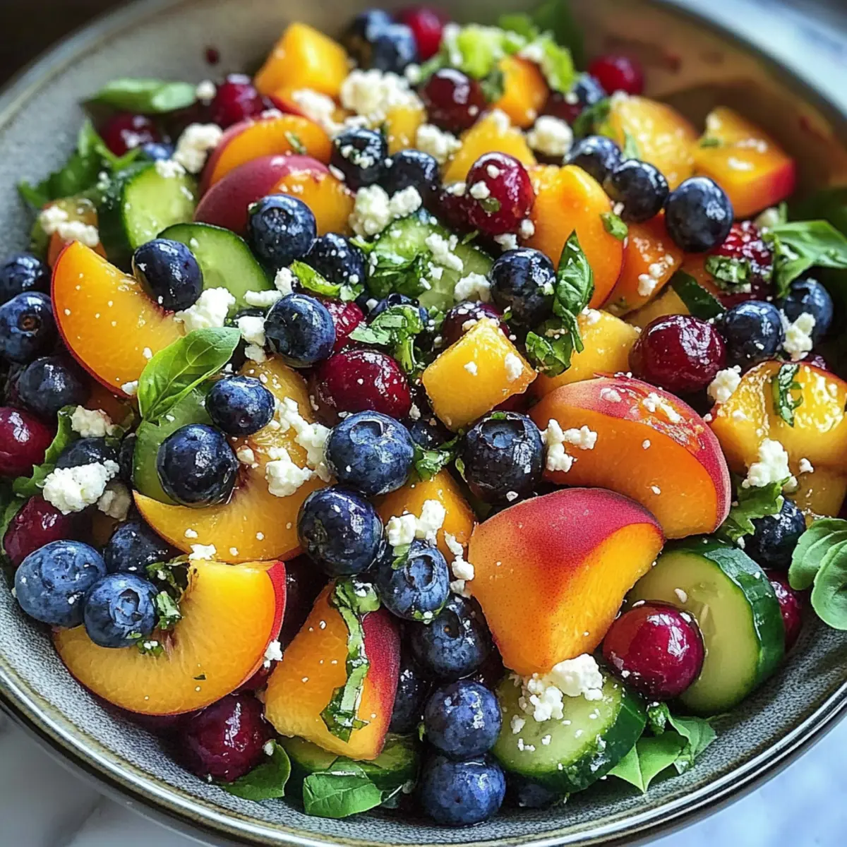 Delicious Blueberry Peach Feta Salad for Summer Bliss