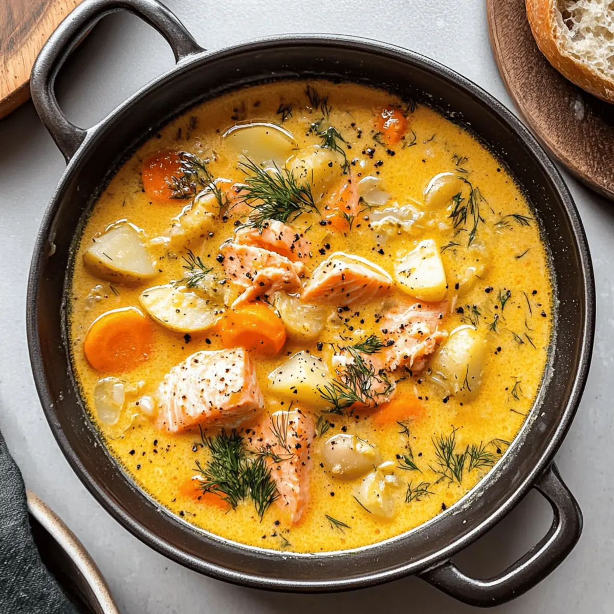 Cozy Up with Finnish Salmon Soup with Dill & Crème Fraîche