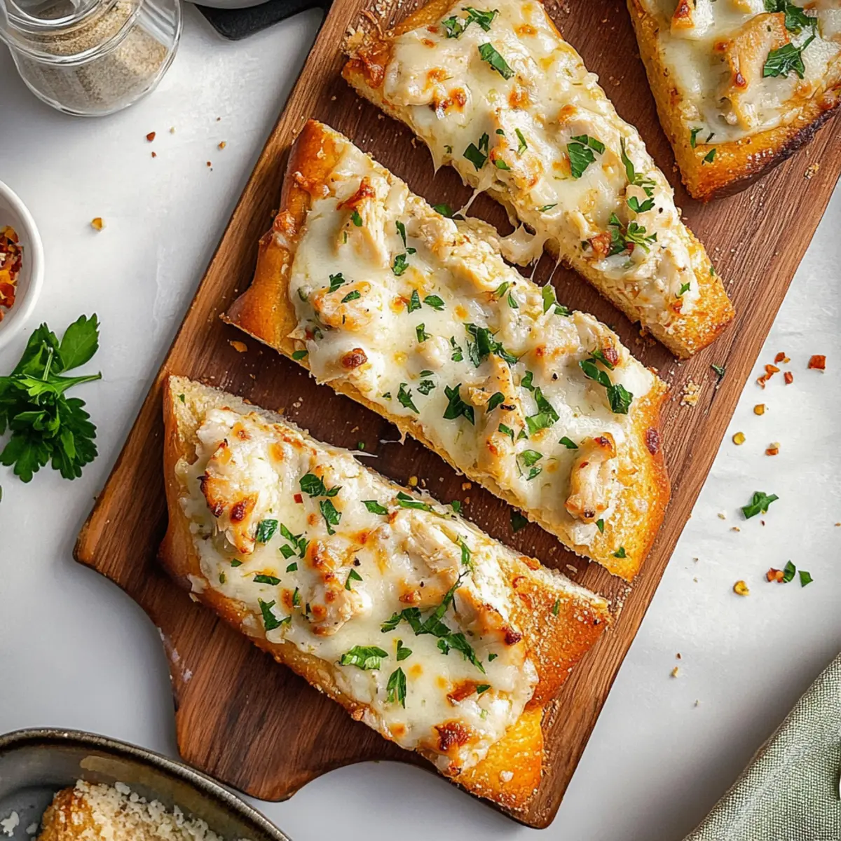 Creamy Chicken Alfredo Garlic Bread: A Comforting Delight