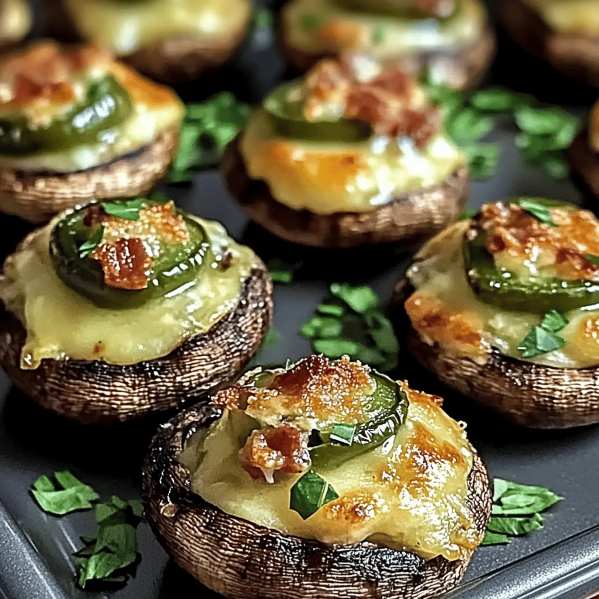 Zesty Jalapeño Popper Stuffed Mushrooms for Game Night Fun