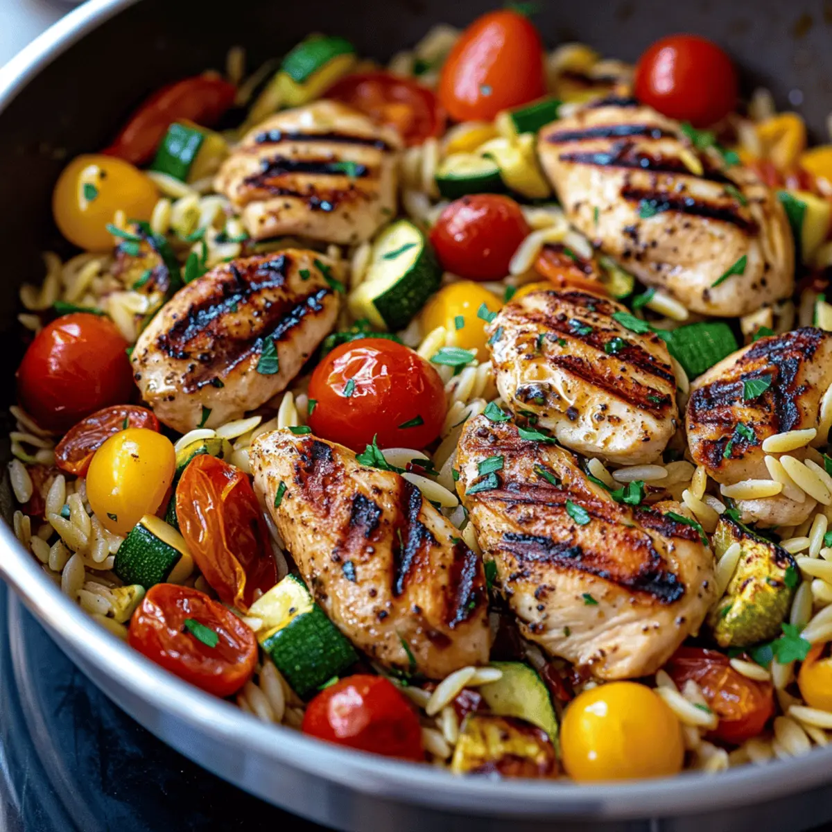 Balsamic Chicken & Veggie Orzo: Quick One-Pan Delight