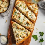Chicken Alfredo Garlic Bread
