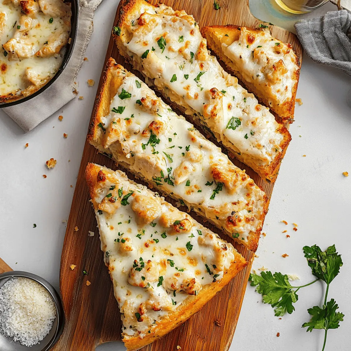 Irresistible Chicken Alfredo Garlic Bread That’s Sure to Delight