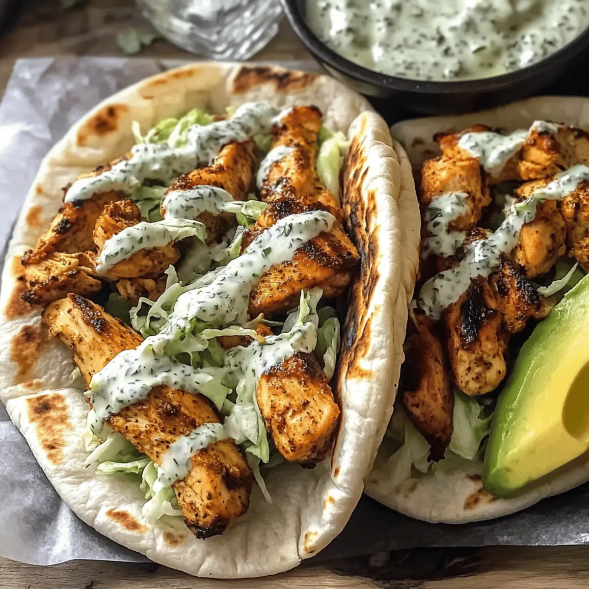 Charming Chicken Pitas with Herby Ranch for Quick Dinners