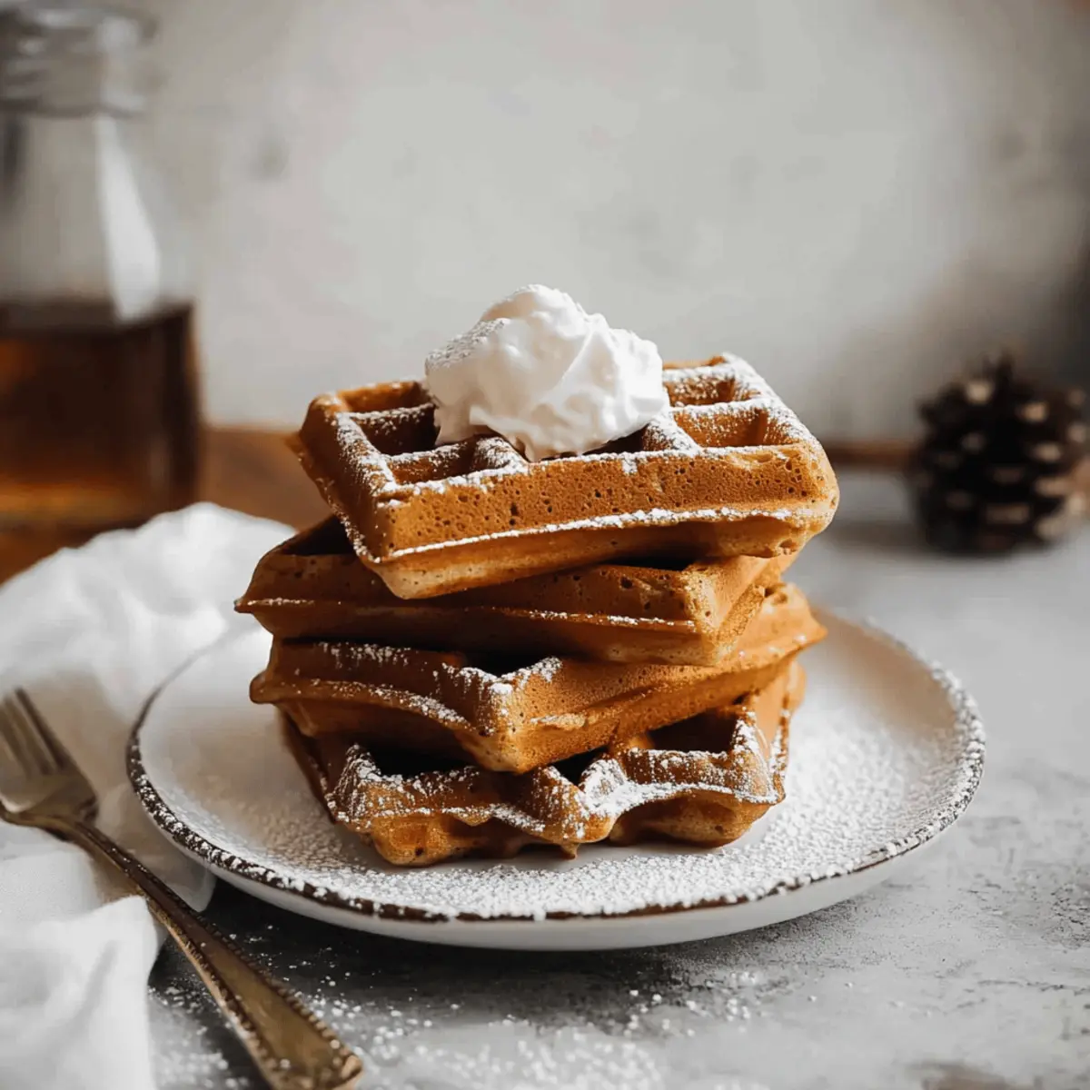 Savor the Joy of Christmas Morning Gingerbread Waffles