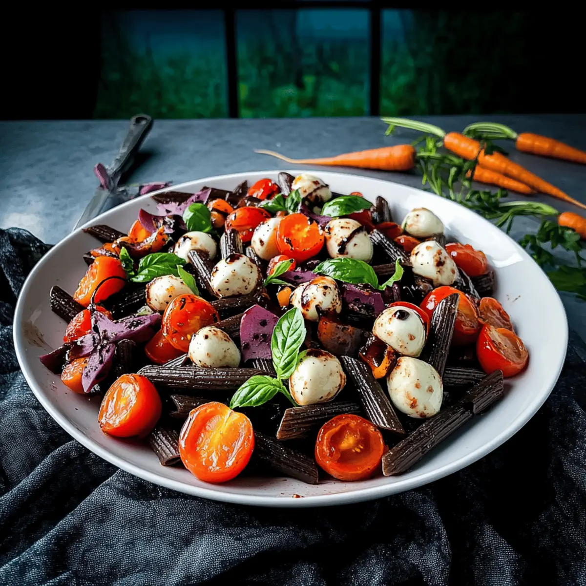 Deliciously Festive Halloween Caprese Pasta Salad Recipe