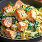 Salmon Spinach Pasta Dish