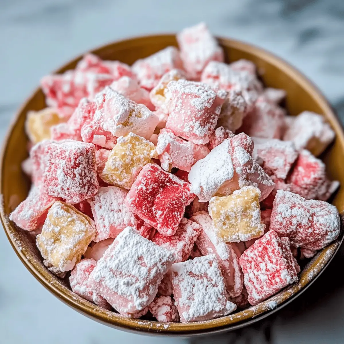 Delightful Strawberry Shortcake Puppy Chow for Easy Snacking