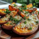 Garlic Parmesan Sweet Potato Wedges