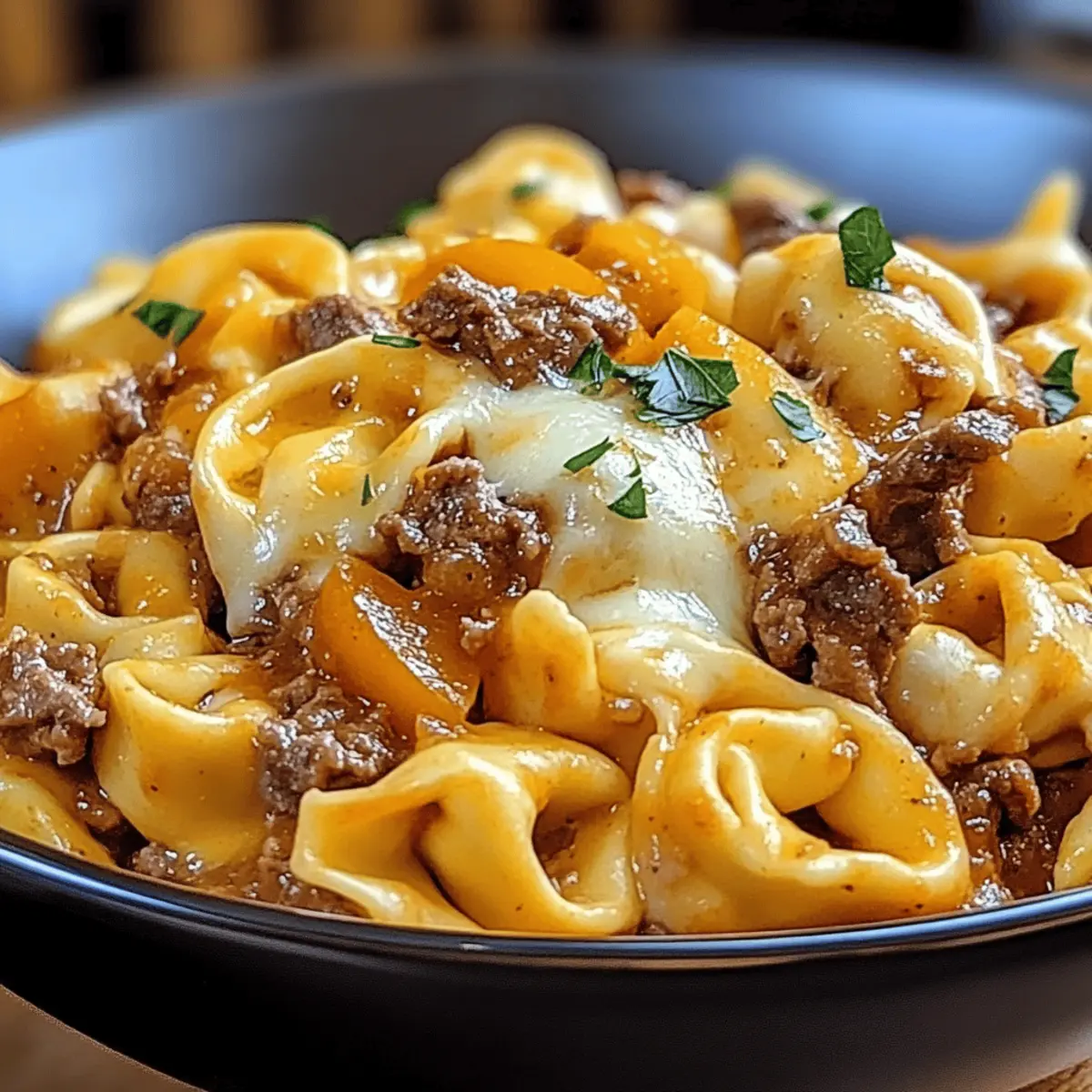 Cheesesteak Tortellini in a Rich Provolone Sauce to Savor