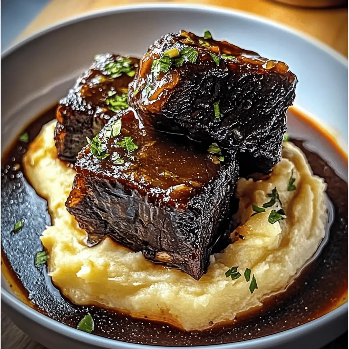 Braised Short Ribs with Garlic Mashed Potatoes: Cozy Indulgence