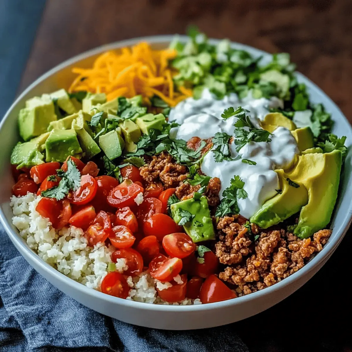 Savory Burrito Bowl: Low Carb, High Protein Delight