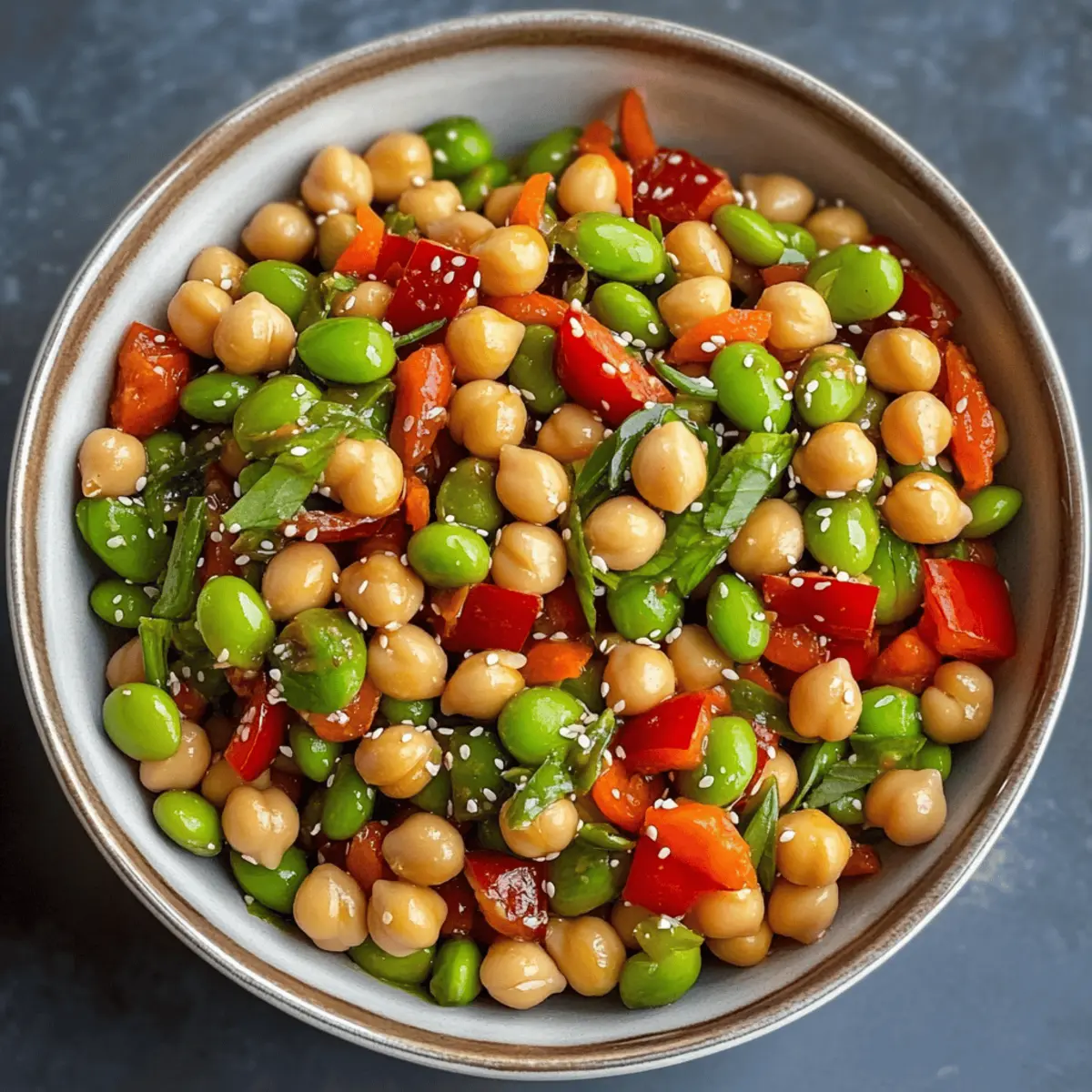 Chickpea Edamame Salad with Ginger Sesame for a Healthy Boost