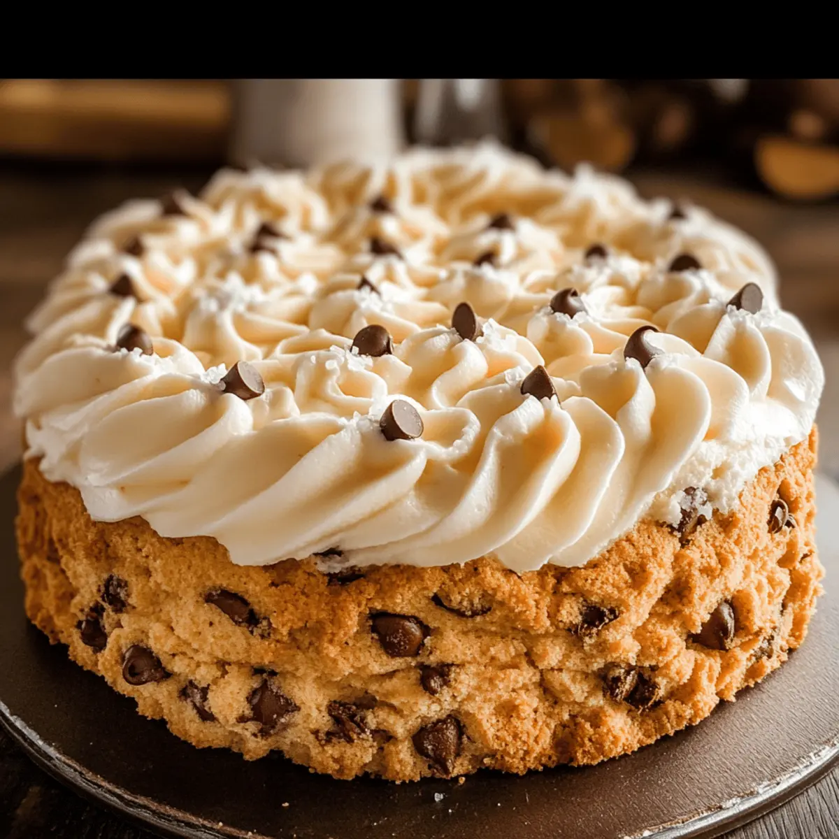 Soft and Chewy Chocolate Chip Cookie Cake Recipe with Buttercream