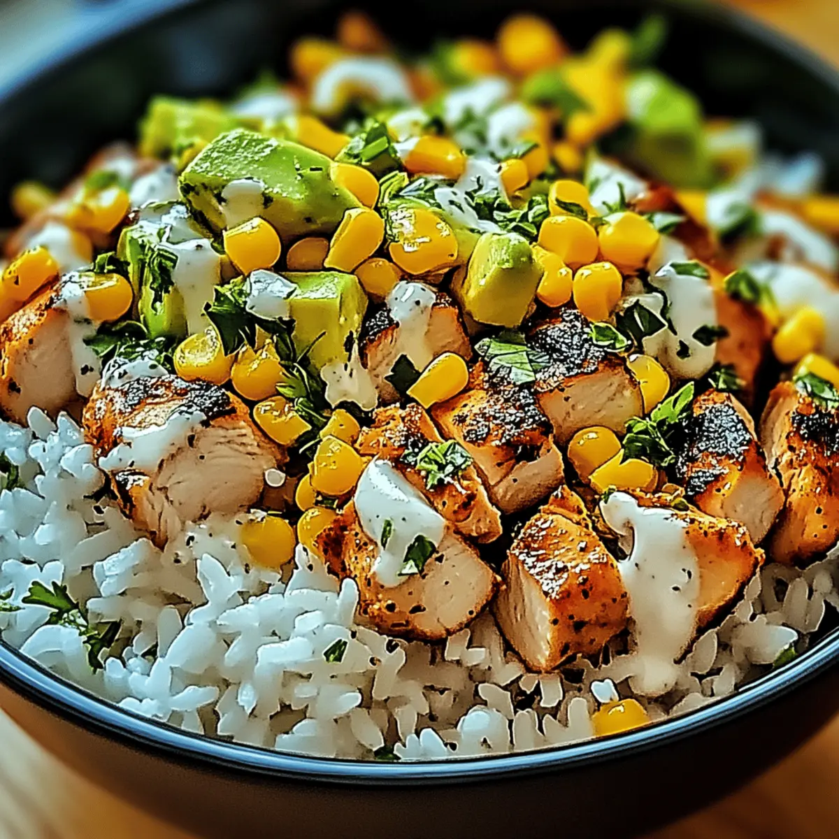 Savory Corn Chicken Rice Bowl for a Cozy Dinner Night