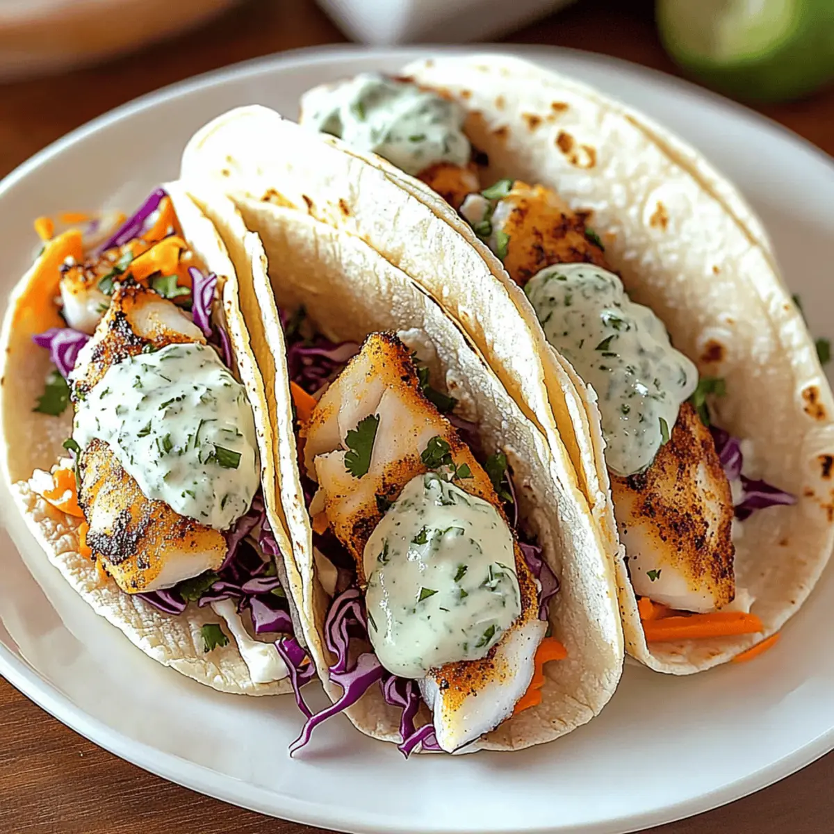 Fresh Fish Tacos with Creamy Lime Crema for a Zesty Bite