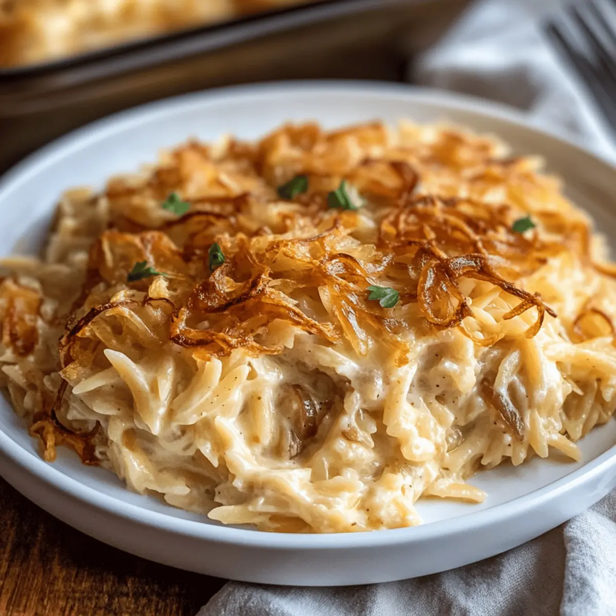Comforting French Onion Orzo Bake for Cozy Nights