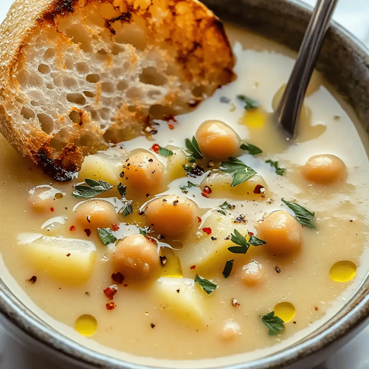 Garlic Chickpea Soup: Cozy Comfort in Every Bowl