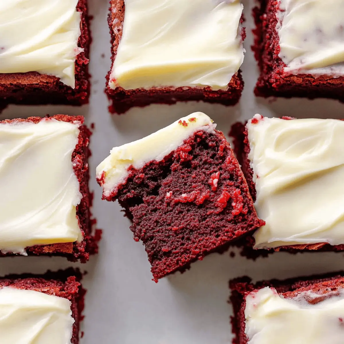 Irresistibly Chewy Red Velvet Brownies with Creamy Frosting