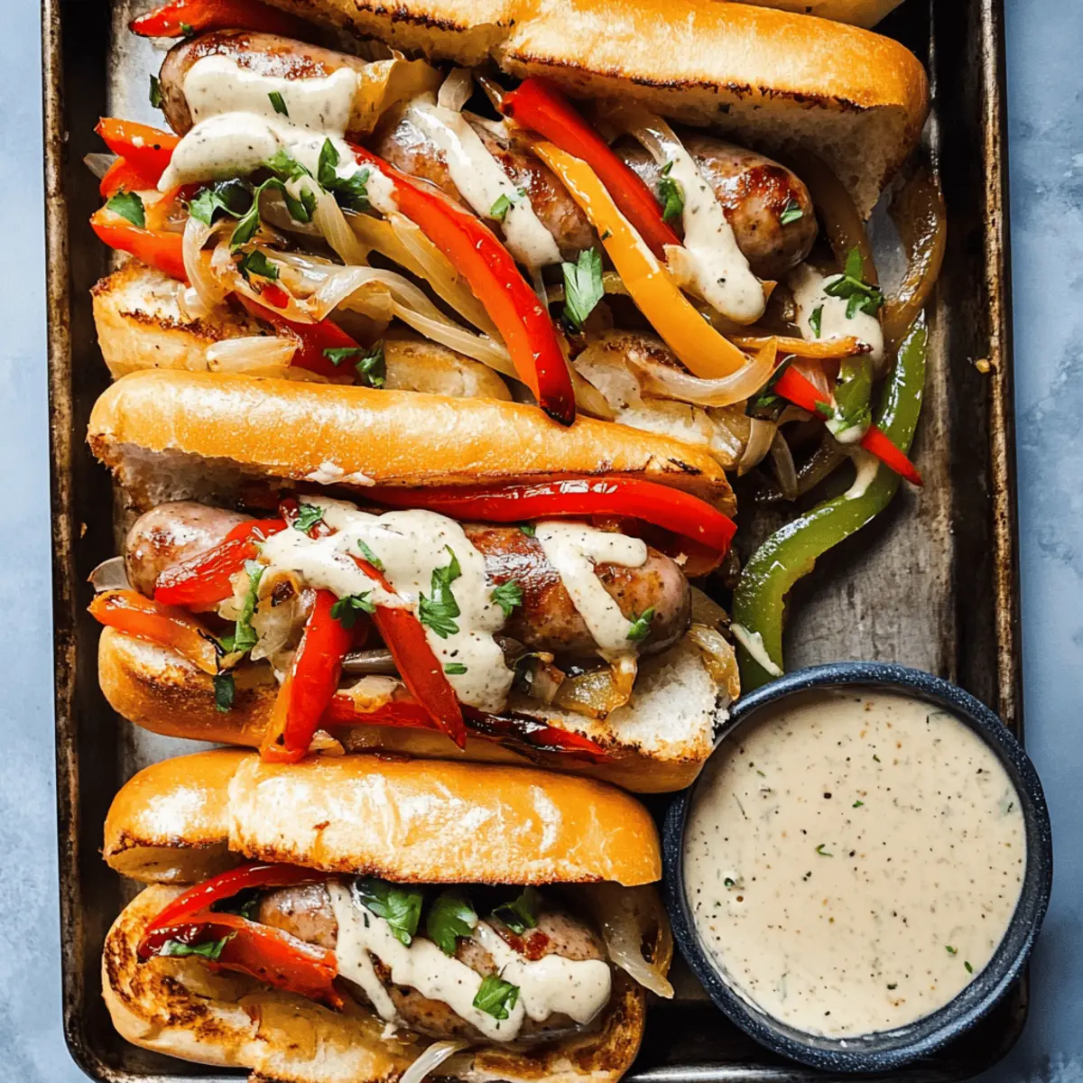 Sheet Pan Italian Sausage Heros with Honey Mustard Bliss