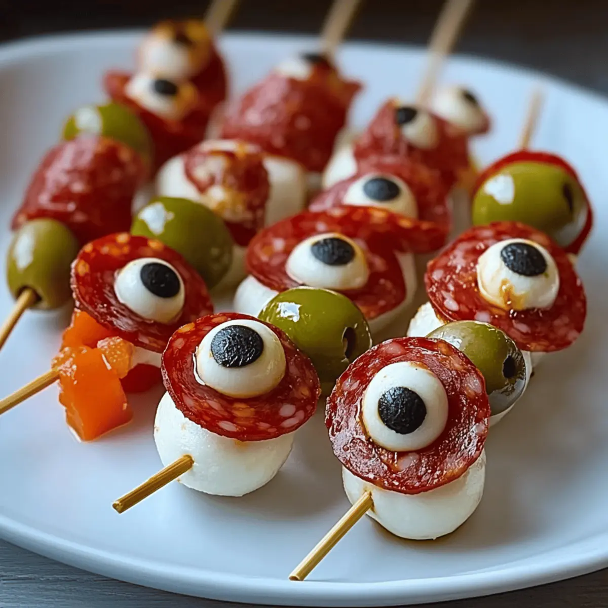 Skewered Salami Eyeballs: Spooky Bites for Halloween Fun