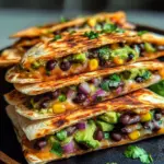 Vegan Quesadillas with Black Beans and Avocado