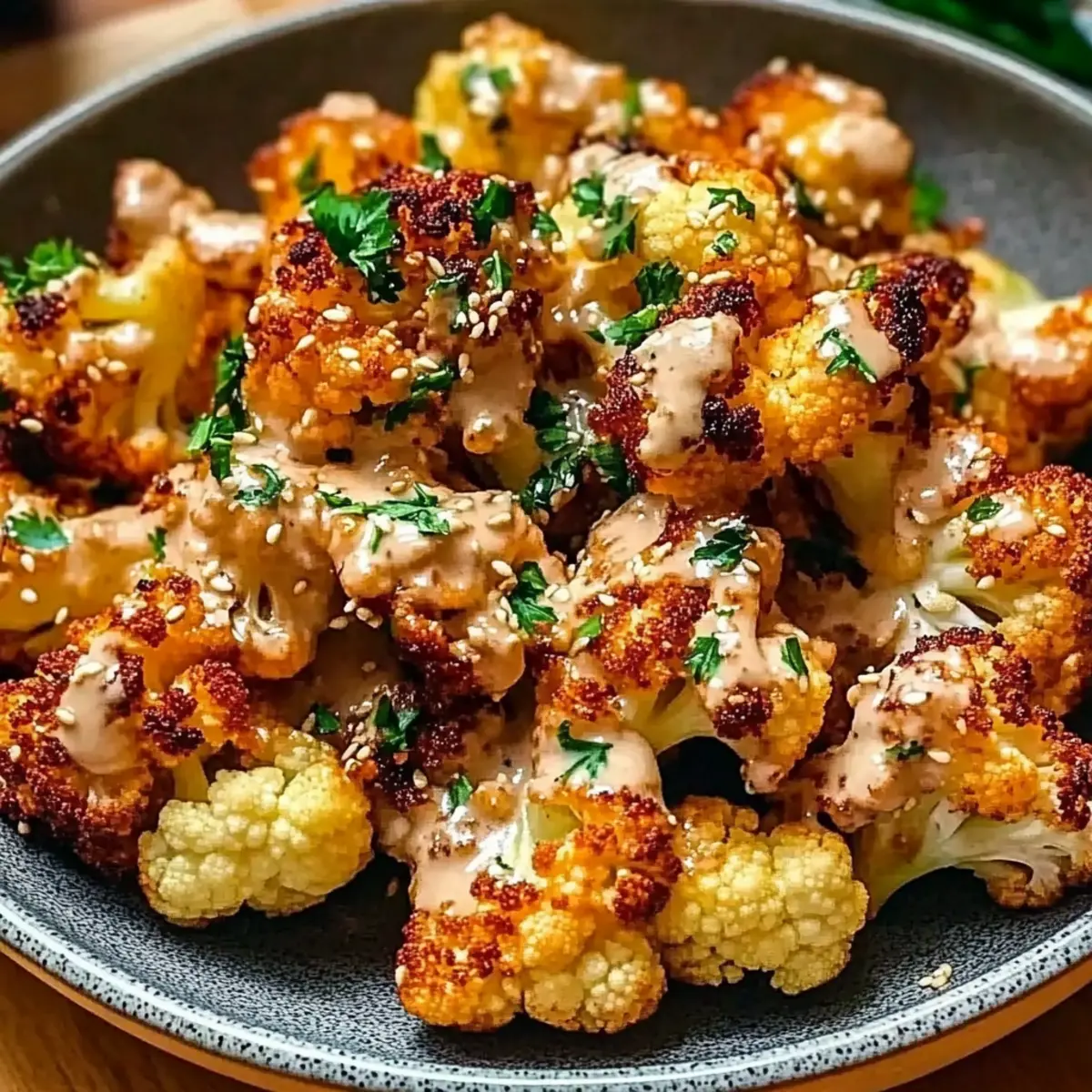 Moroccan Cauliflower with Tahini-Honey: A Delicious Vegan Delight