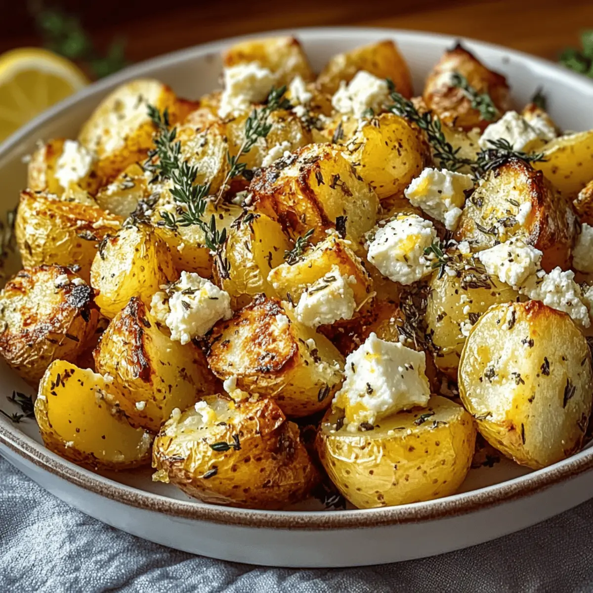 Baked Feta Potatoes with Lemon for a Zesty Delight