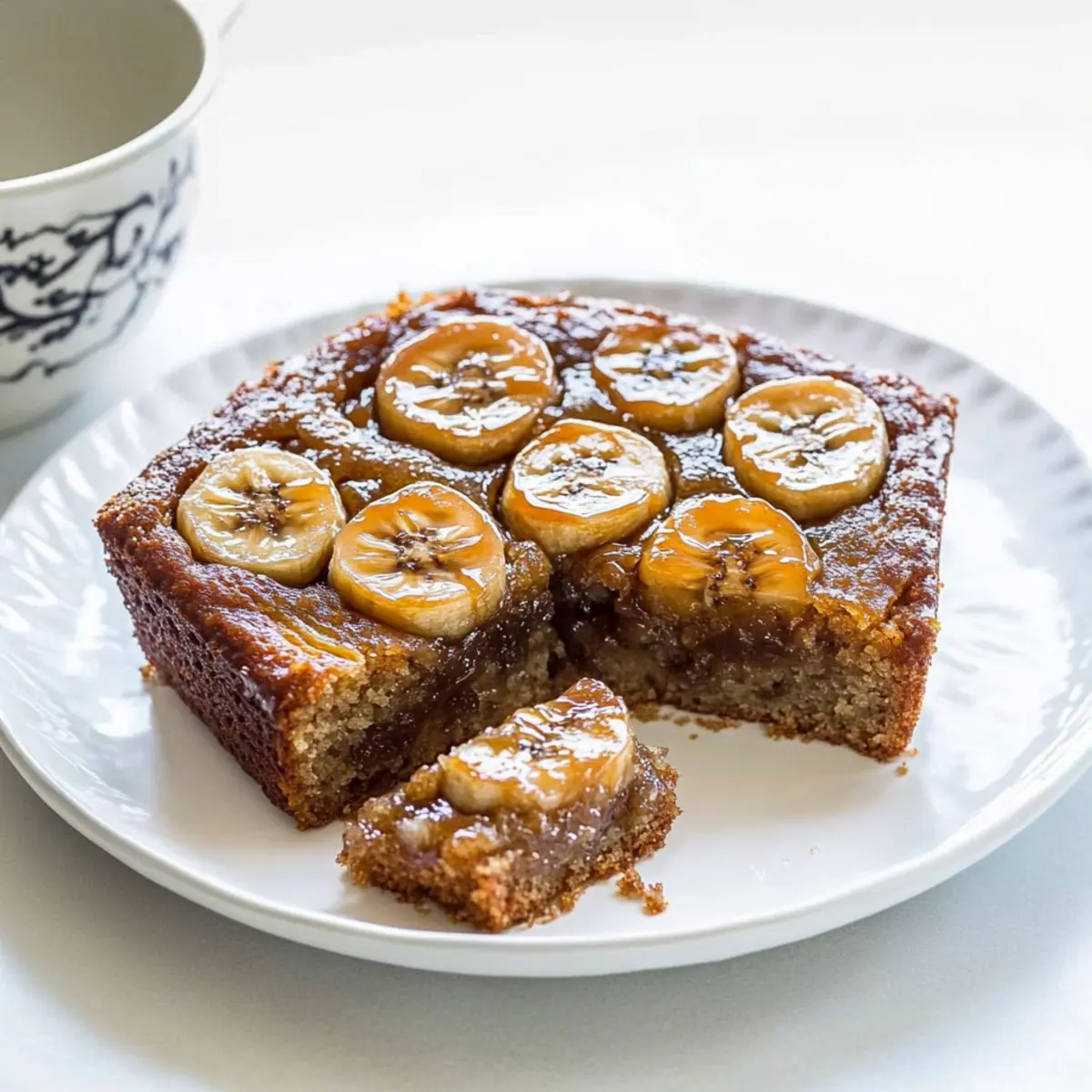 Irresistibly Moist Banana Bread Cake with Caramelized Topping