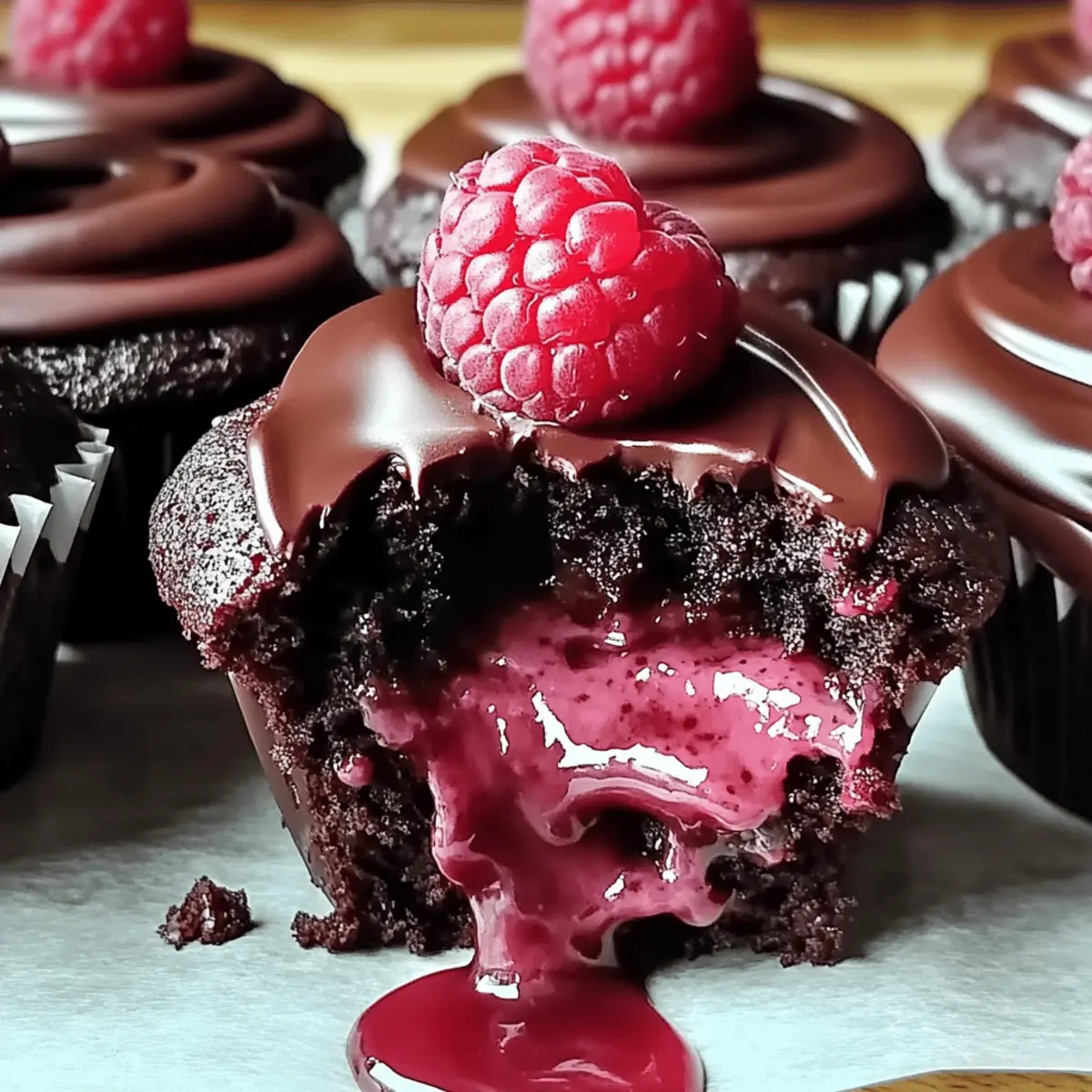 Decadent Raspberry Chocolate Lava Cupcakes