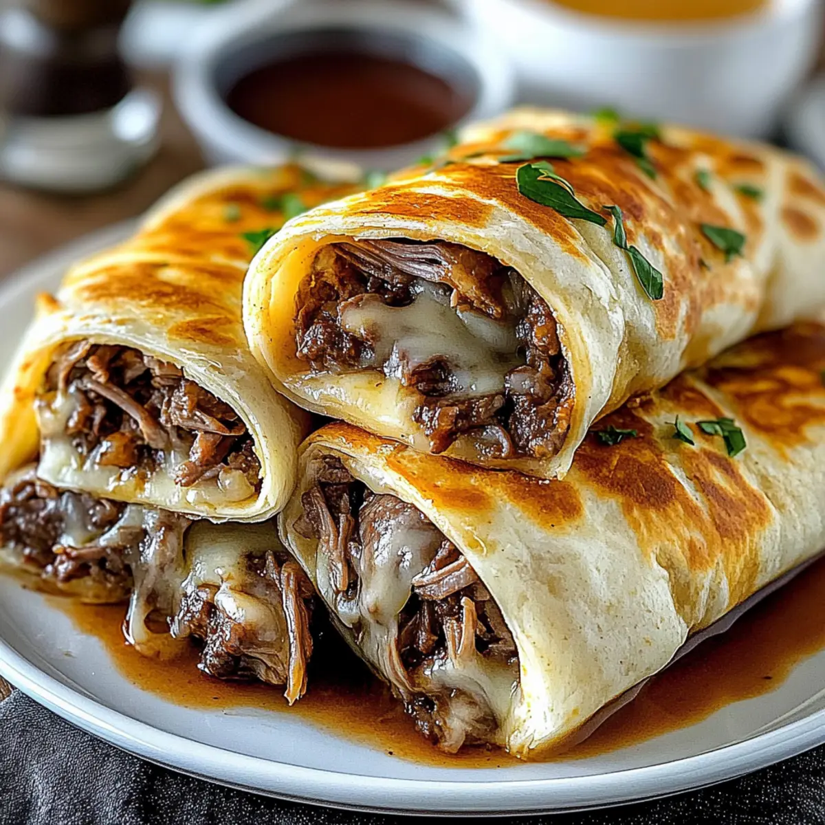 Delicious French Dip Tortilla Roll Ups for Easy Snacking