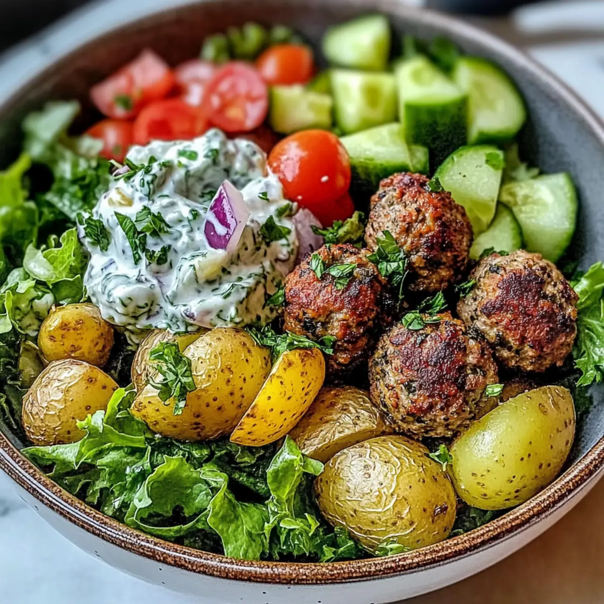 Delicious Greek Meatball Bowl for Healthy Meals Made Easy