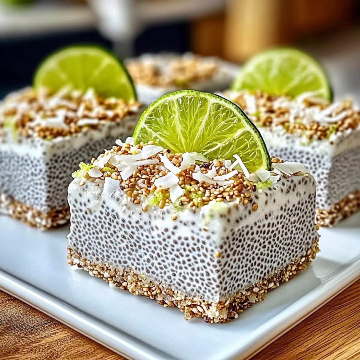No-Bake Chia Pudding Bars with Zesty Coconut Bliss