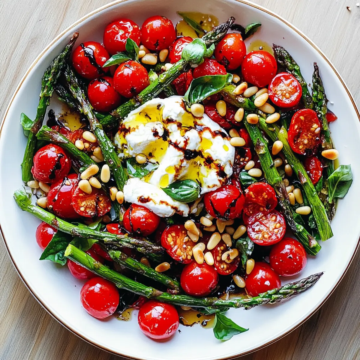Asparagus Tomato Salad with Burrata Cheese for Fresh Flavor