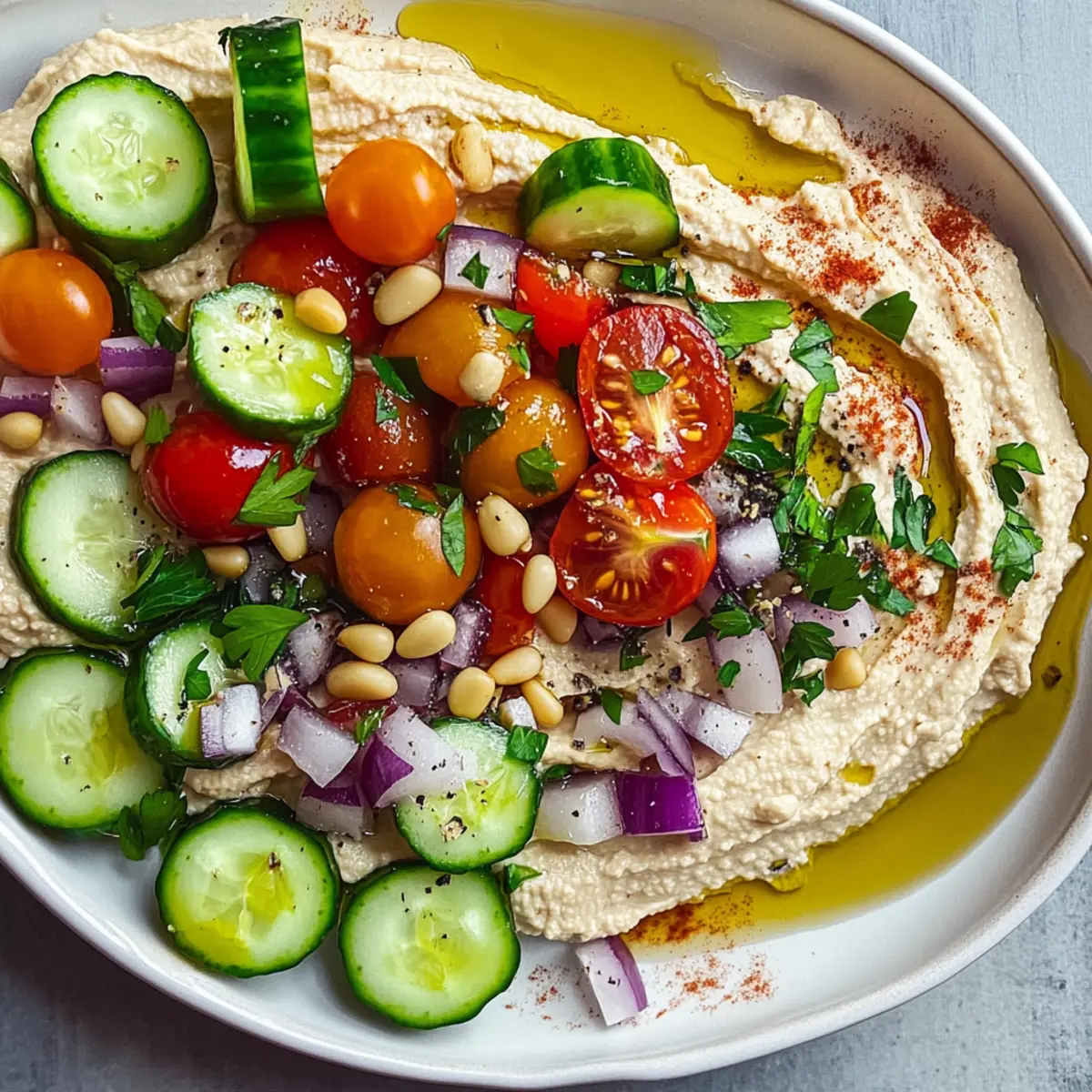 Greek Style Loaded Hummus: A Refreshing Twist on Tradition