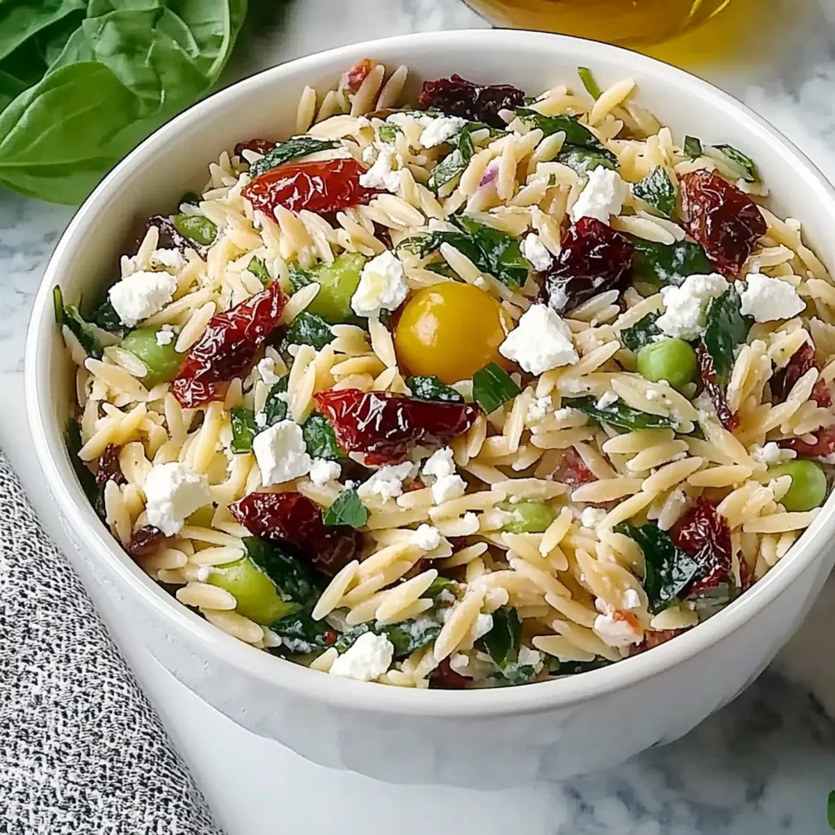 Orzo Pasta Salad with Feta and Sun-Dried Tomatoes Bliss