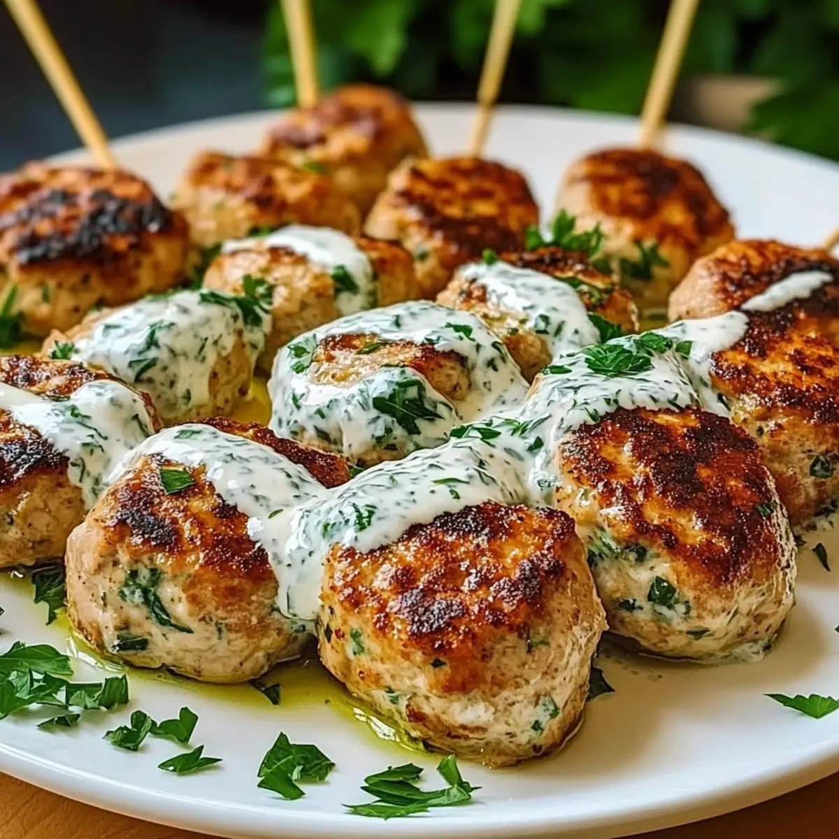 Savory Chicken Kofta with Zesty Garlic Yogurt Sauce