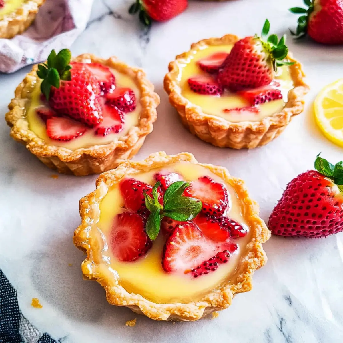 Delightful Strawberry Honey Custard Tarts with Lemon Curd