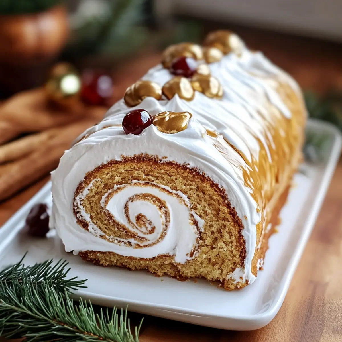 Ginger Bread Yule Log Cake: A Festive Vegan Delight